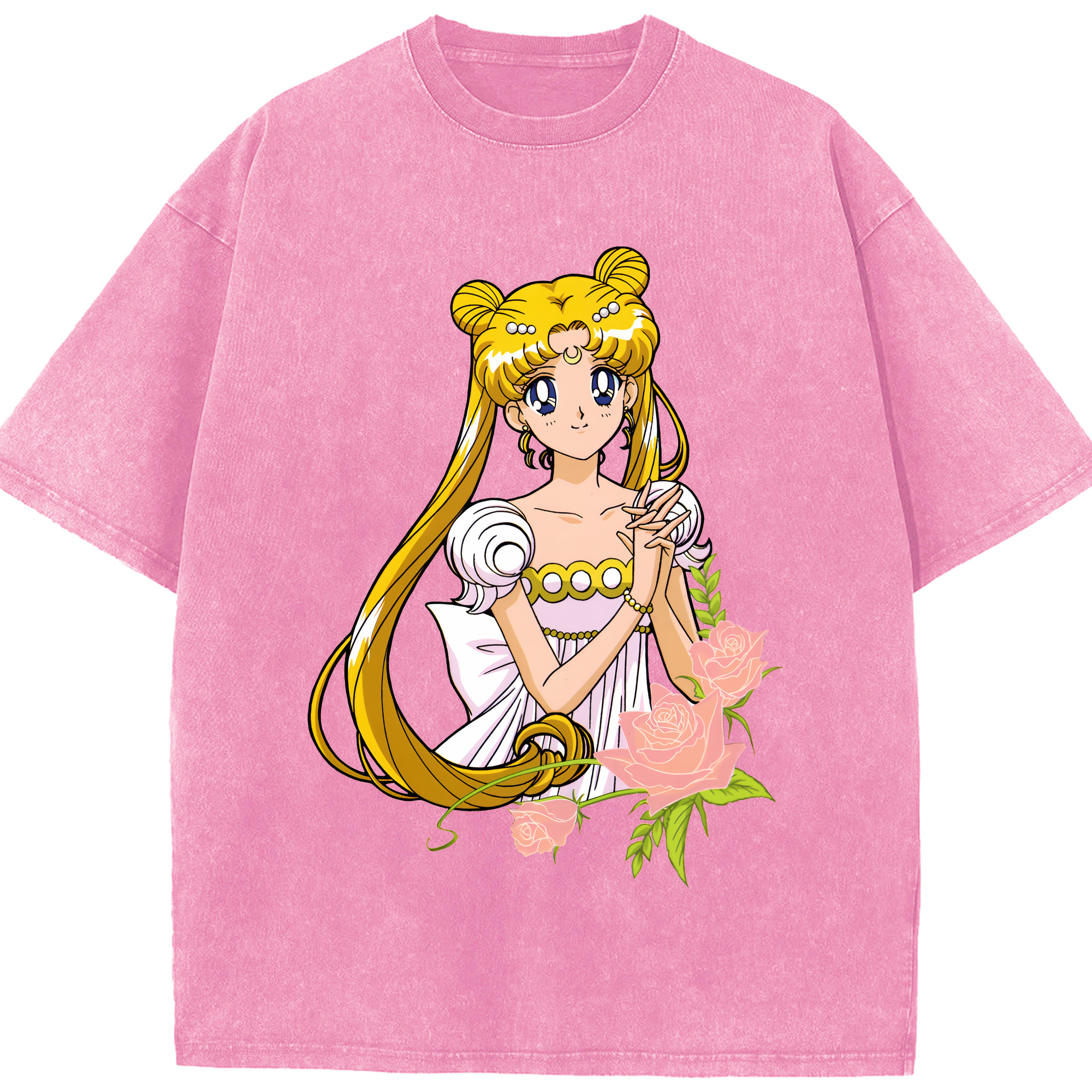 （画像用） 美少女戦士セーラームーン 愛野 美奈子 あいの みなこ Sailor Moon Aino Minako 綿100% ヴィンテージ風 半袖Tシャツ（フロントプリント）